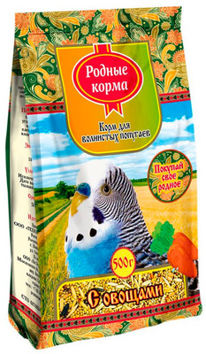 Родные корма корм для Волнистых попугаев с Овощами