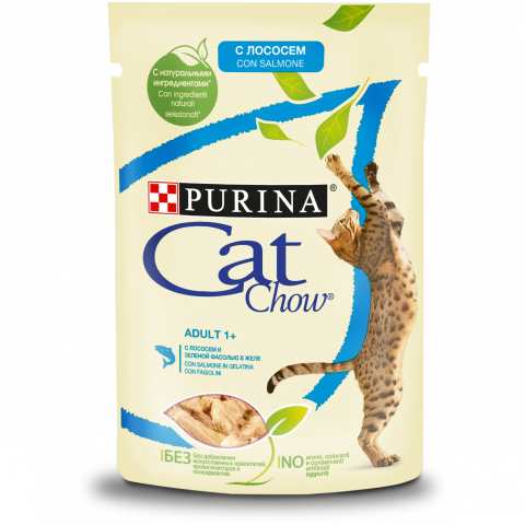 PURINA Cat Chow пауч с лососем и зел.фасолью