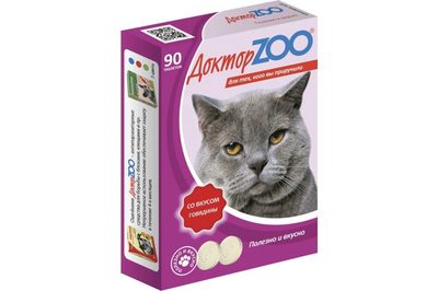 ДокторZoo витамины для кошек со вкусом говядины