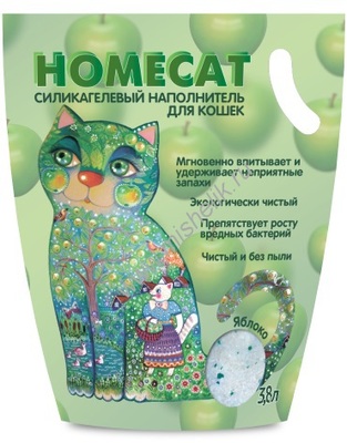 Наполнитель Home Cat Силикагелевый с ароматом Яблоко