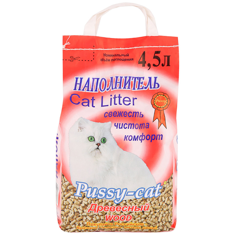 Наполнитель Pussy-cat Древесный 4,5л