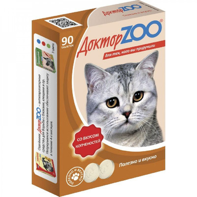ДокторZoo витамины для кошек со вкусом копченостей