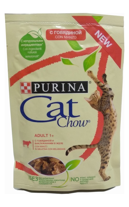 PURINA Cat Chow пауч с говядиной и баклажанами