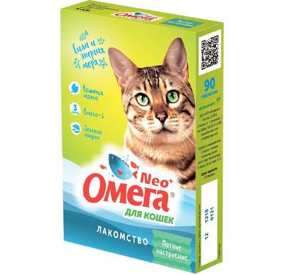 Омега Neo витамины для кошек Мятное настроение
